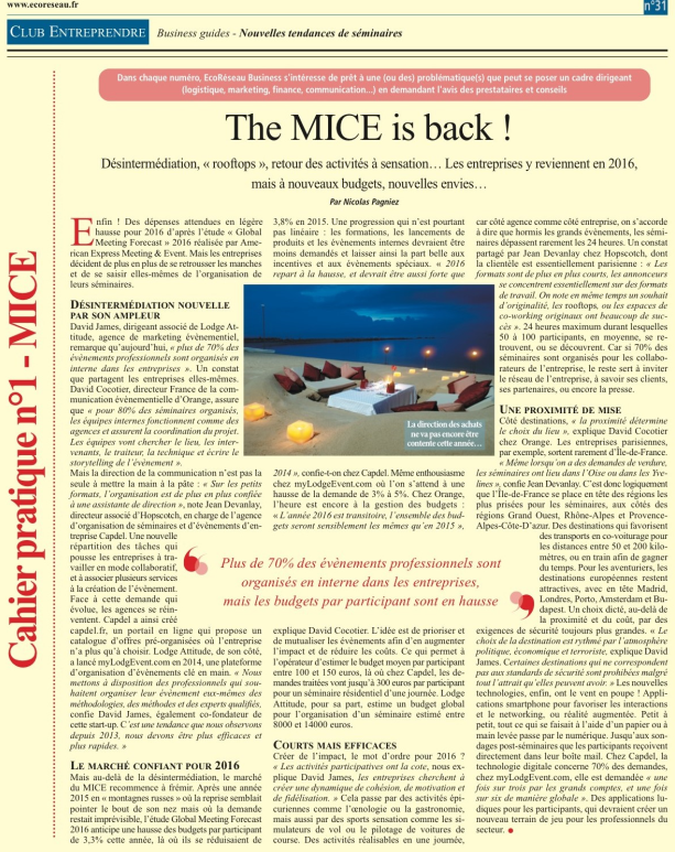 article presse MICE